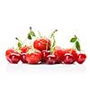 Strawberry and cherry isolated on white