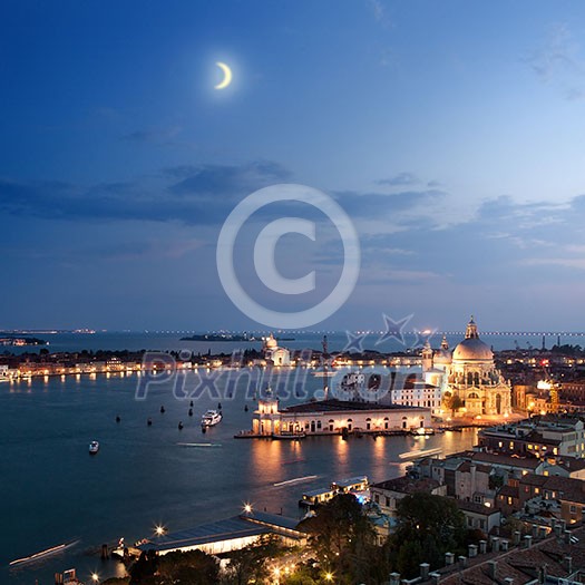 Aerial view of Venice city at evening Aerial view of Venice city at evening