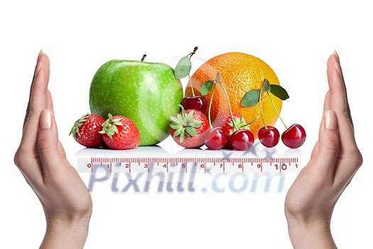 Summer fresh fruits isolated on white Summer fresh fruits isolated on white