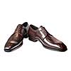 classic brown male leather shoes isolated on white