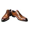 classic brown male leather shoes isolated on white