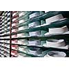 shelf with shirts in store