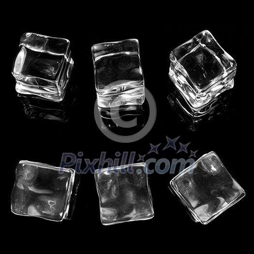 ice cubes isolated on black ice cubes isolated on black