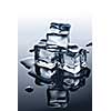 ice cubes with water drops