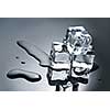 ice cubes with water drops