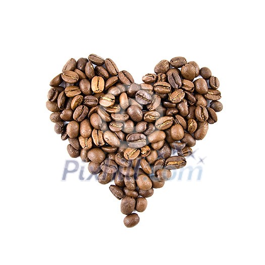 heart from coffee beans isolated on white heart from coffee beans isolated on white