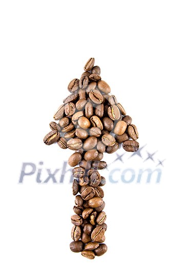 arrow from coffee beans isolated on white arrow from coffee beans isolated on white