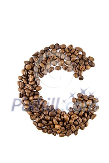 coffee letter isolated on white coffee letter isolated on white