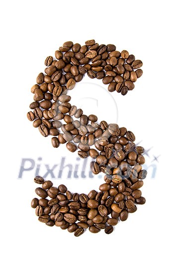 coffee letter isolated on white