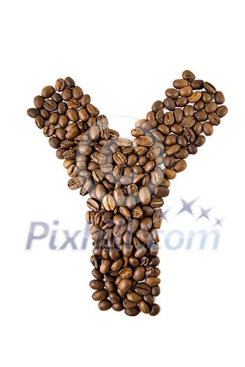 coffee letter isolated on white coffee letter isolated on white