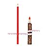 Red thick and thin pencils with ruler isloated on white