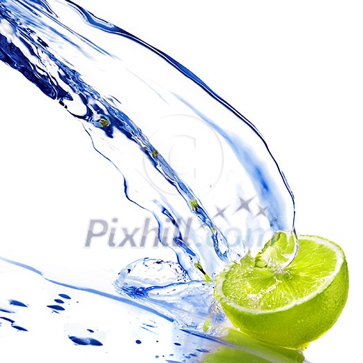 fresh water drops on lime isolated on white fresh water drops on lime isolated on white