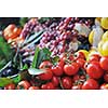 fresh healthy organic food  fruits and vegetables at market