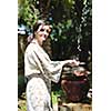 splashing fresh  water drops on girl soft skin  care for sensuality woman hands