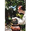 splashing fresh  water drops on girl soft skin  care for sensuality woman hands