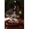 splashing fresh  water drops on girl soft skin  care for sensuality woman hands