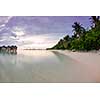 tropical beach nature landscape scene with white sand at summer