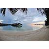 tropical beach nature landscape scene with white sand at summer