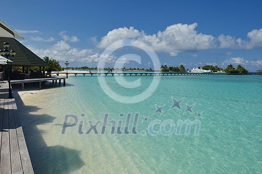 tropical water home villas resort on Maldives island at summer vacation tropical water home villas resort on Maldives island at summer vacation