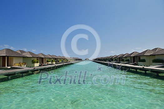tropical water home villas resort on Maldives island at summer vacation tropical water home villas resort on Maldives island at summer vacation