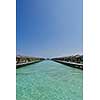 tropical water home villas resort  on Maldives island at summer vacation