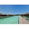 tropical water home villas resort  on Maldives island at summer vacation