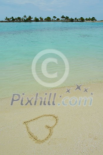 tropical beach nature landscape scene with white sand at summer