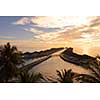beautiful tropical beach background landscape nature sunset