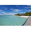 tropical beach nature landscape with white sand at summer