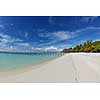 tropical beach nature landscape with white sand at summer