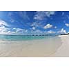 tropical beach nature landscape scene with white sand at summer