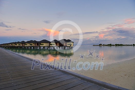 tropical water home villas resort on Maldives island at summer vacation tropical water home villas resort on Maldives island at summer vacation