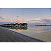 tropical water home villas resort  on Maldives island at summer vacation