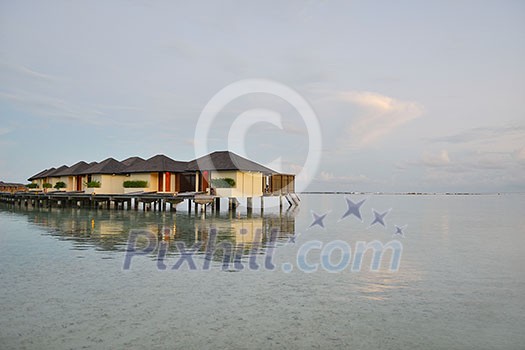 tropical water home villas resort on Maldives island at summer vacation tropical water home villas resort on Maldives island at summer vacation