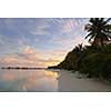 tropical beach nature landscape scene with white sand at summer