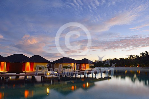 tropical water home villas resort on Maldives island at summer vacation tropical water home villas resort on Maldives island at summer vacation
