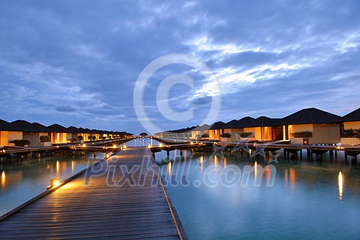 tropical water home villas resort on Maldives island at summer vacation tropical water home villas resort on Maldives island at summer vacation
