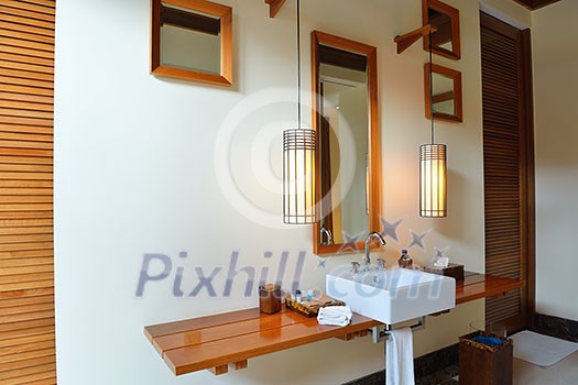 Luxury modern beautoful bathroom suite indoor Luxury modern beautoful bathroom suite indoor