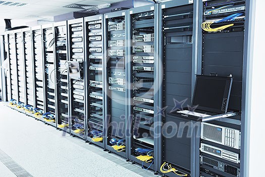 network server room with computers for digital tv ip communications and internet network server room with computers for digital tv ip communications and internet