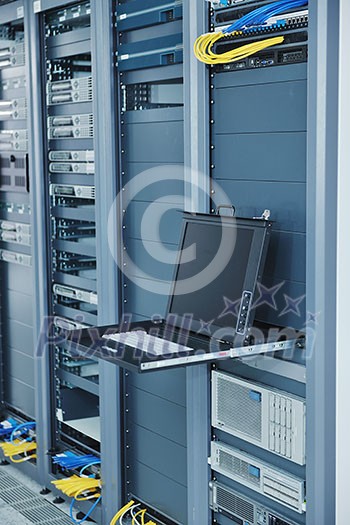network server room with computers for digital tv ip communications and internet network server room with computers for digital tv ip communications and internet