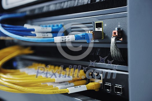 network server room with computers for digital tv ip communications and internet network server room with computers for digital tv ip communications and internet