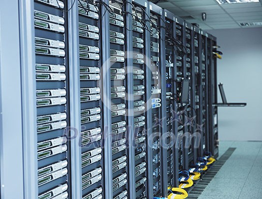 network server room with computers for digital tv ip communications and internet network server room with computers for digital tv ip communications and internet