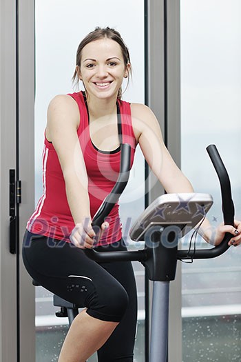 young woman exercise fitness and workout while run on track in sport club young woman exercise fitness and workout while run on track in sport club