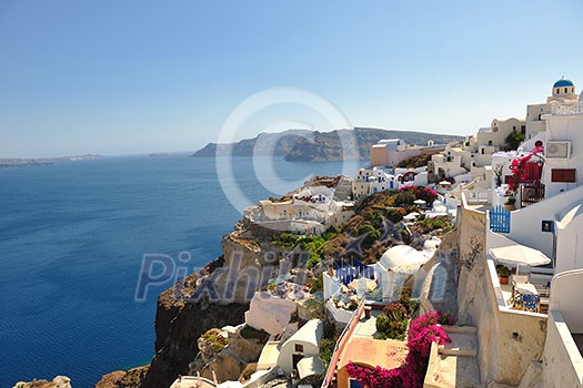 summer vacation on beautiful vulcanic island santorini at greece summer vacation on beautiful vulcanic island santorini at greece