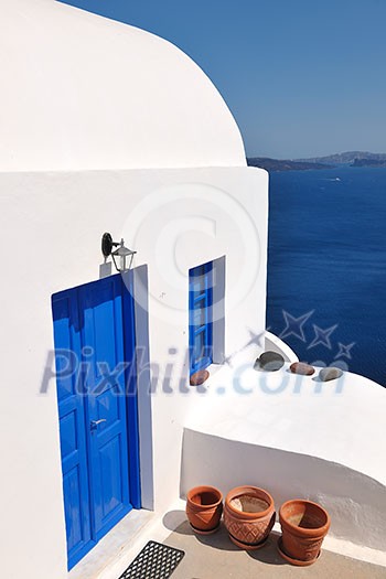 summer vacation on beautiful vulcanic island santorini at greece summer vacation on beautiful vulcanic island santorini at greece