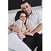 happy young couple relax at modern home living room indoor