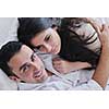 happy young couple relax at modern home living room indoor