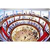 crowd shopper people in Interior of a modern shopping mall center