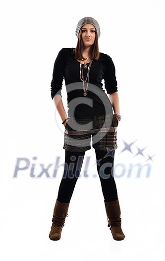 young woman dancing isolated on white background young woman dancing isolated on white background