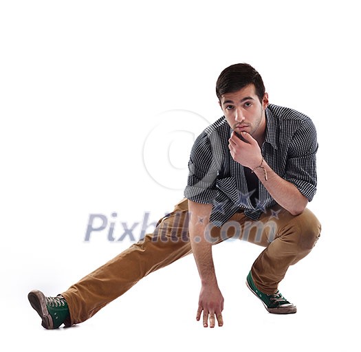 young boy man teen dancing and jumping isolated on white background in studio young boy man teen dancing and jumping isolated on white background in studio